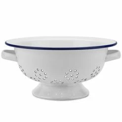 Falcon - Enamel Colander White & Blue
